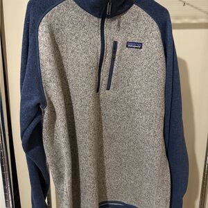 Patagonia Men's Zip-Up Sweater in Blue and Gray